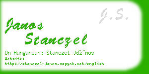 janos stanczel business card